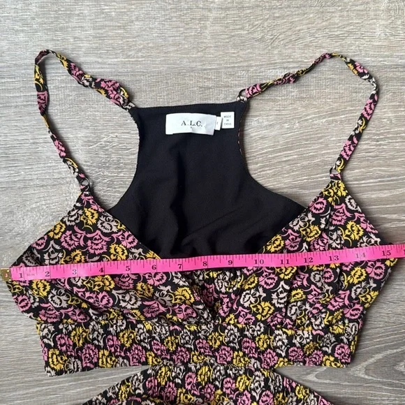 A.L.C. Titus silk maxi Dress in Pink Multi 8 - Picture 9 of 12